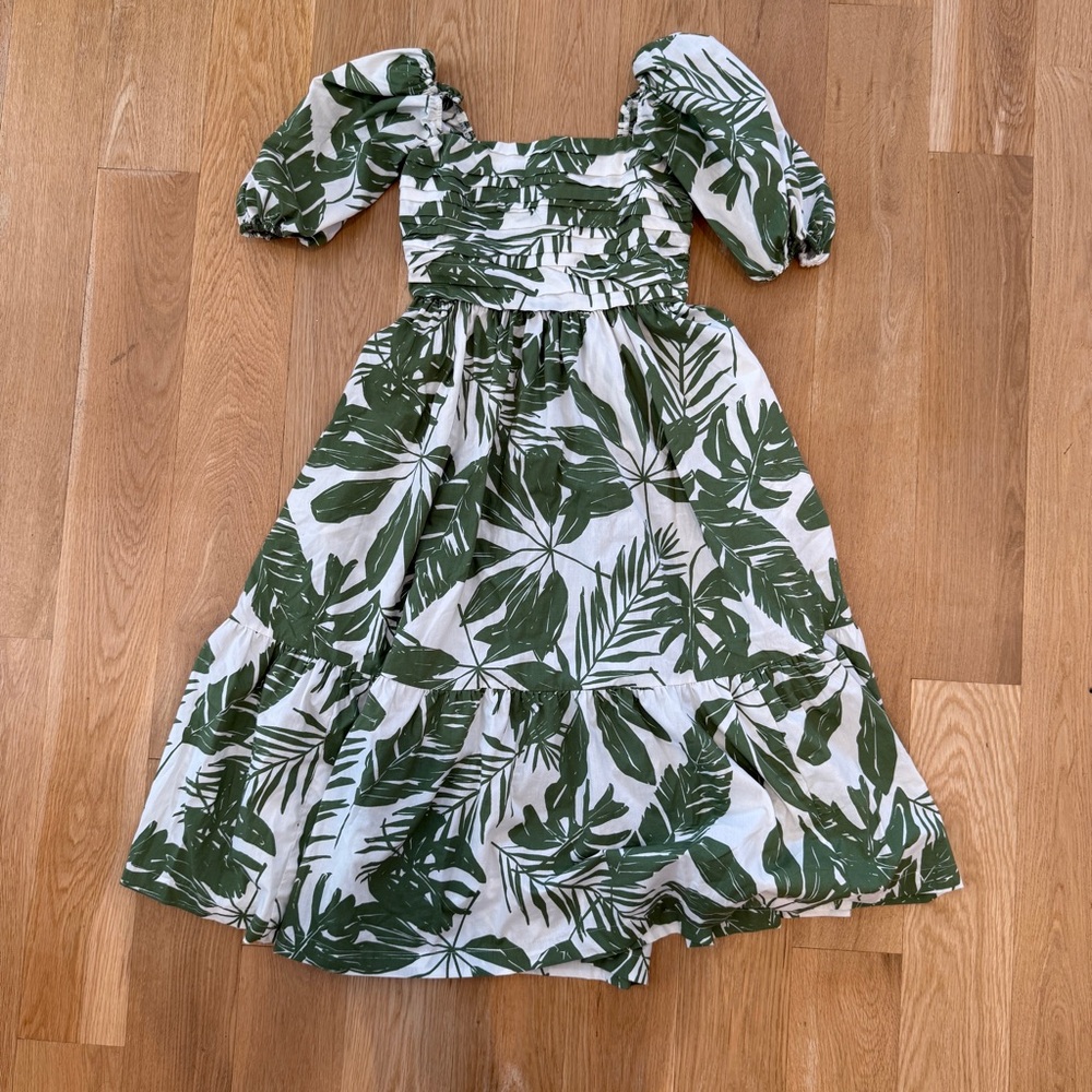 Abercrombie & Fitch | Emerson Poplin Puff Sleeve Midi Dress